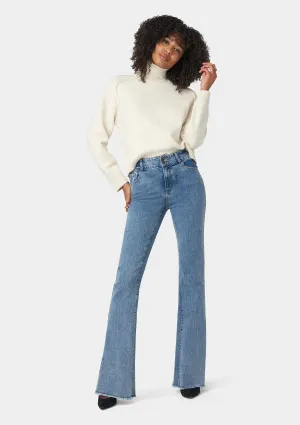 Tall Olivia Flare Jeans With Slit Smart & Chic Outfit