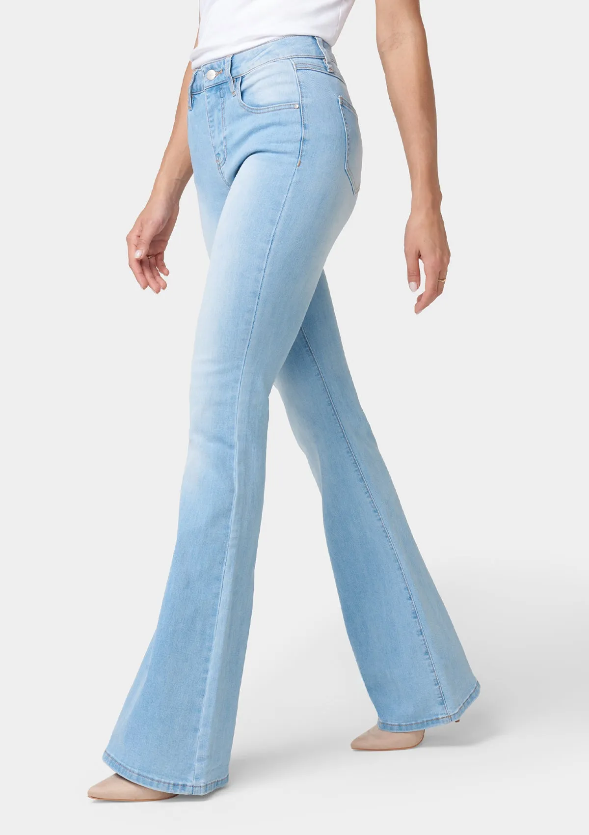 Tall Riley High Rise Flare Jeans Smart & Chic Outfit