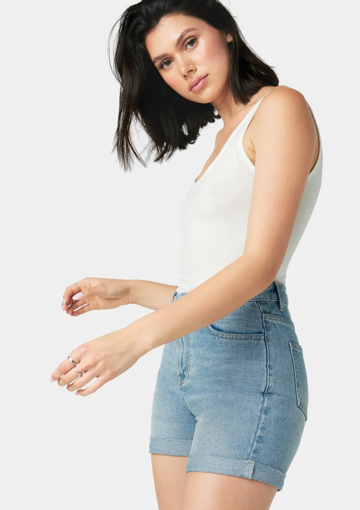 Tall Sadie Denim Shorts Smart & Chic Outfit