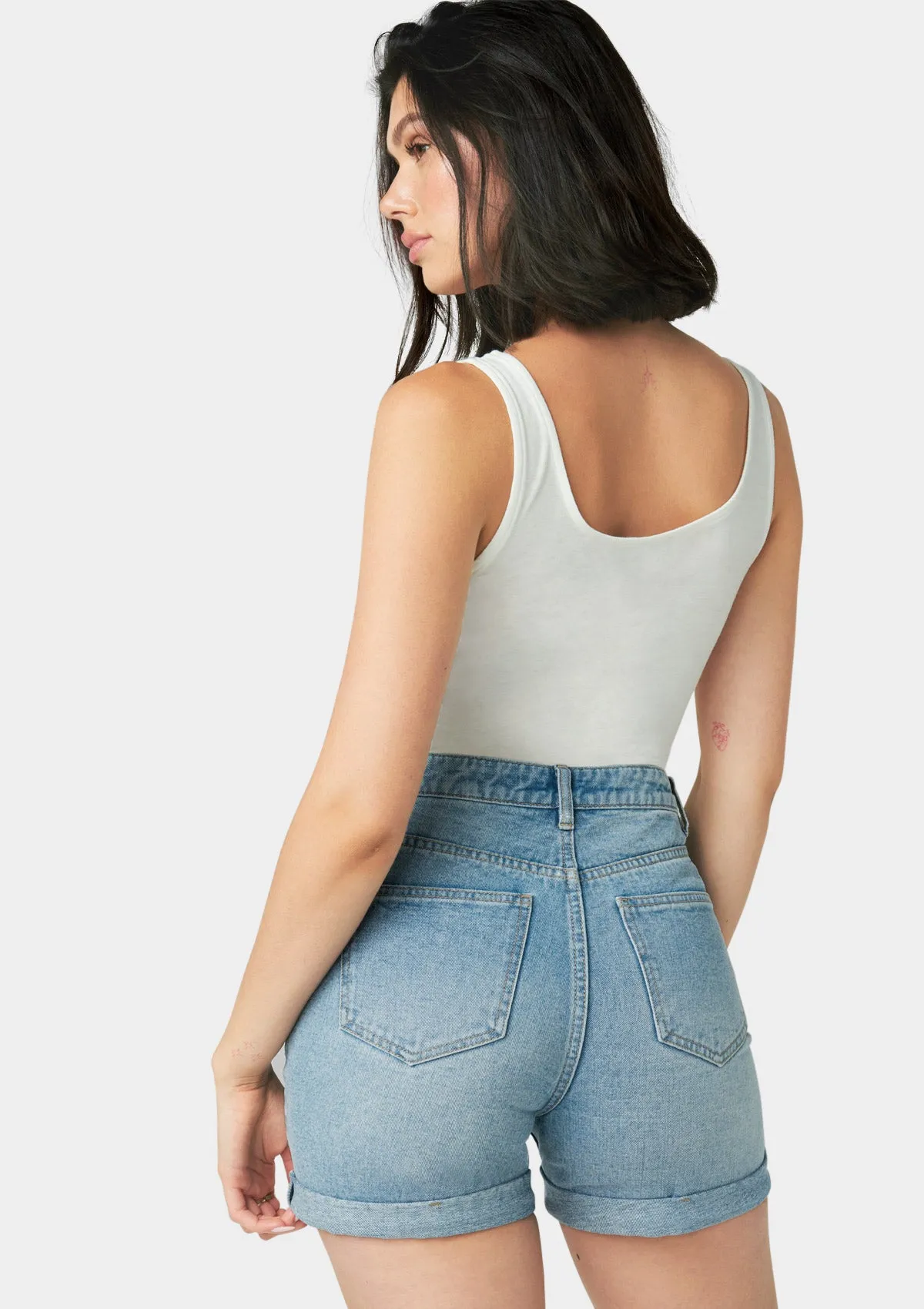 Tall Sadie Denim Shorts Smart & Chic Outfit