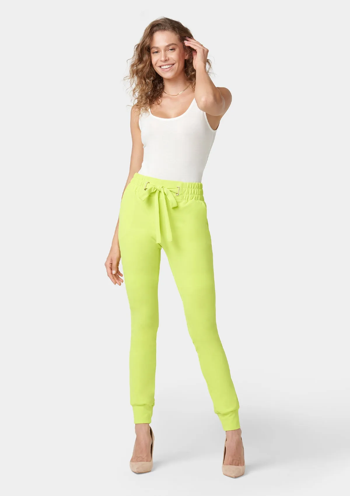 Tall Tianna Tie Waist Crepe Joggers Smart & Chic Outfit