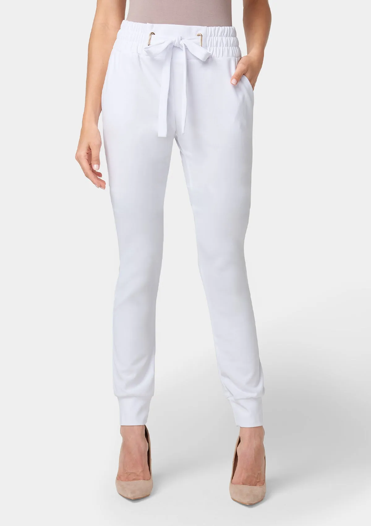Tall Tianna Tie Waist Crepe Joggers Smart & Chic Outfit