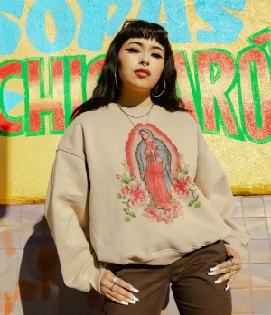 Tan Virgencita Unisex Sweater Easy Date Night
