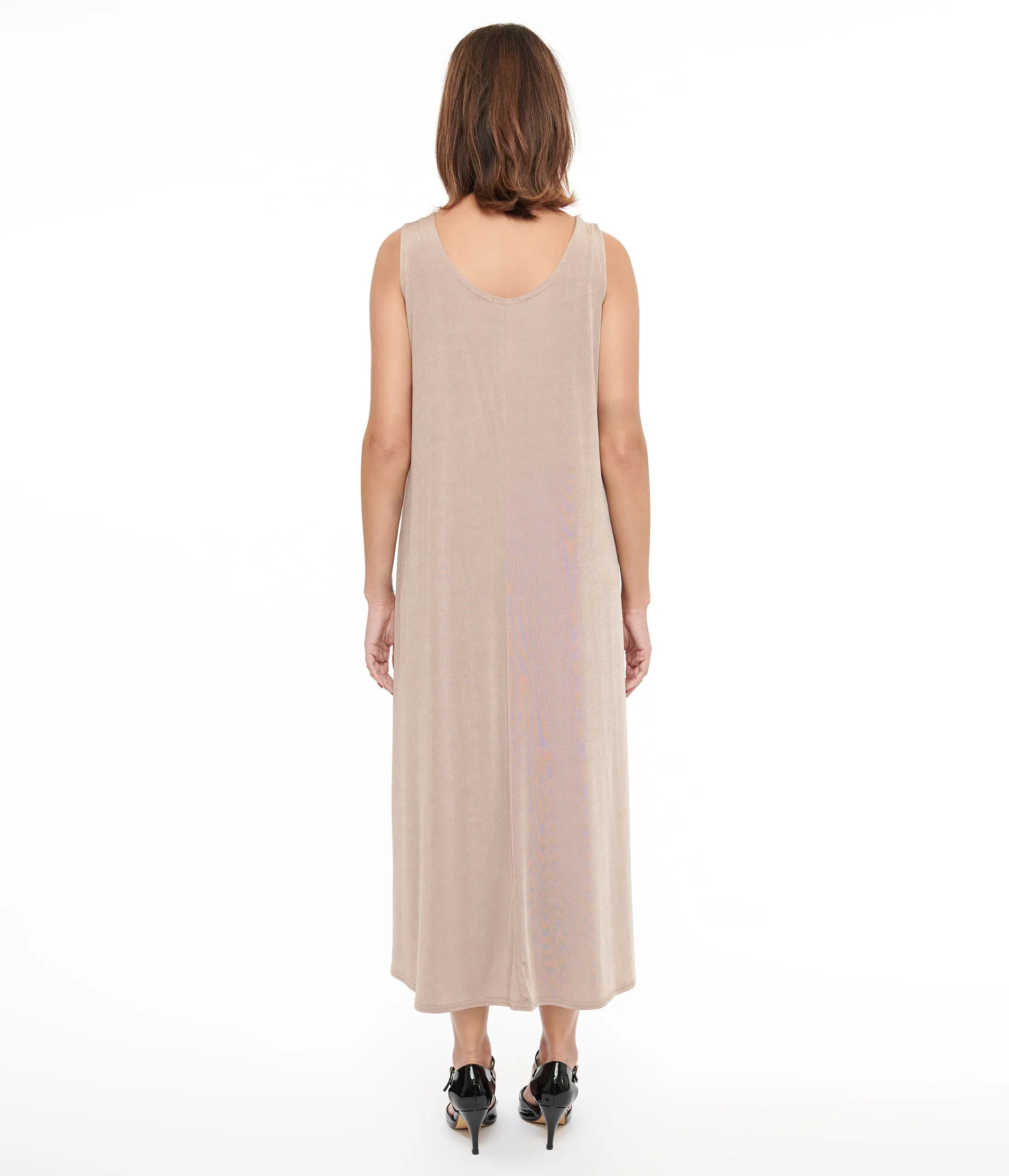 Taupe Slip Maxi Dress Casual Everyday Look