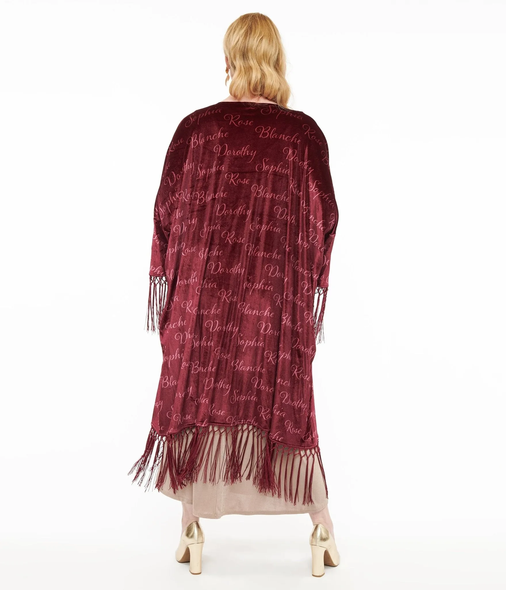 The Golden Girls x Unique Vintage Burgundy Velvet Blanche Kimono Easy Date Night