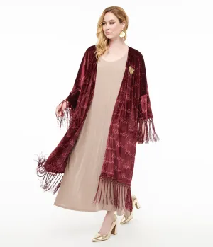 The Golden Girls x Unique Vintage Burgundy Velvet Blanche Kimono Easy Date Night