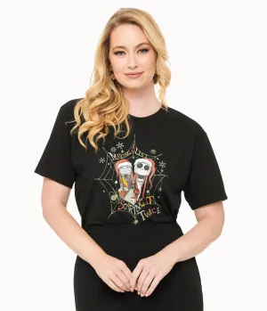 Tim Burton's The Nightmare Before Christmas by Unique Vintage Black Jack & Sally Making A List Unisex Graphic Tee Easy Date Night