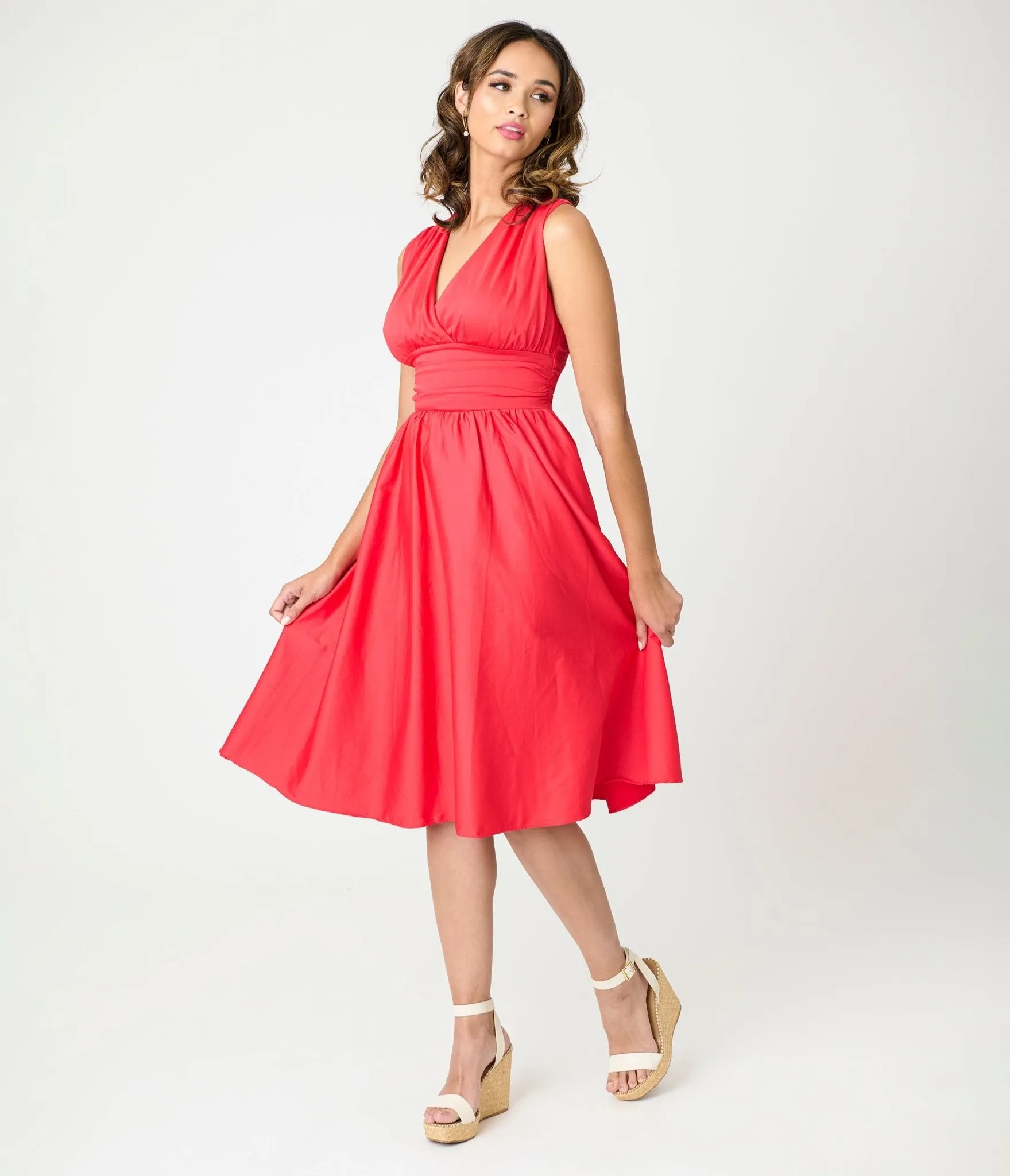 Timeless London Red Candace Swing Dress Casual Everyday Look