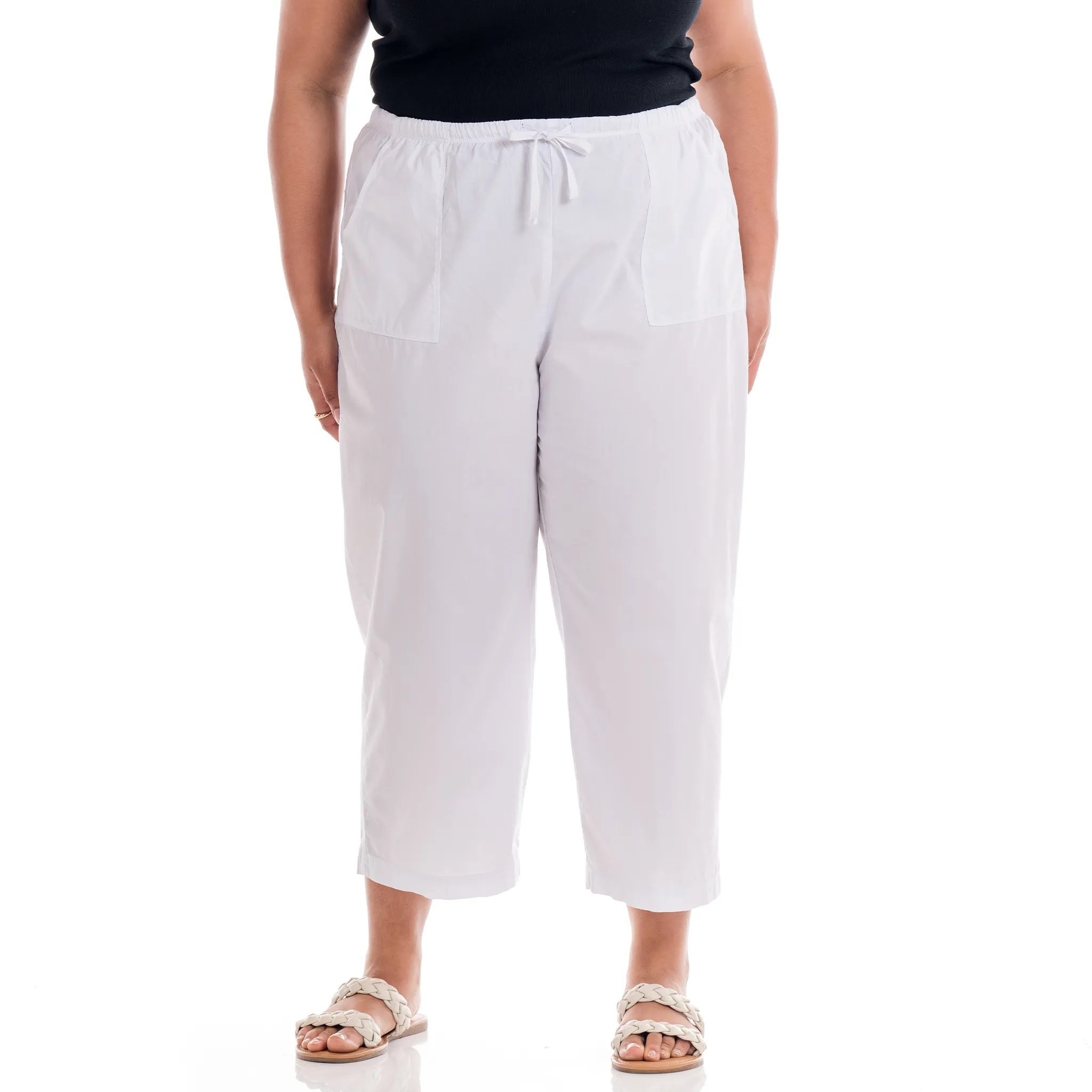 Topstitch Sheeting Capris | Plus Size Weekend Relaxed Look
