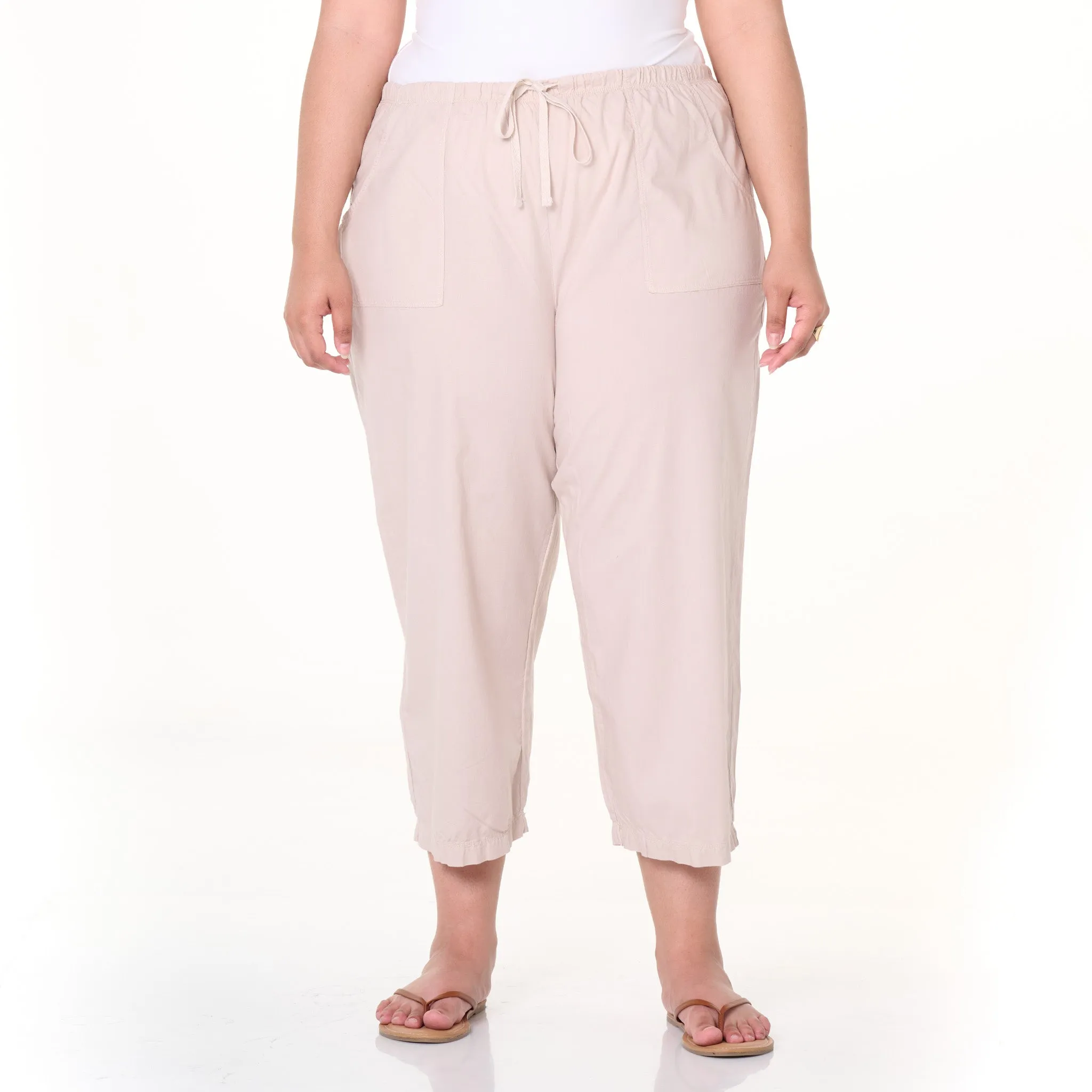Topstitch Sheeting Capris | Plus Size Weekend Relaxed Look