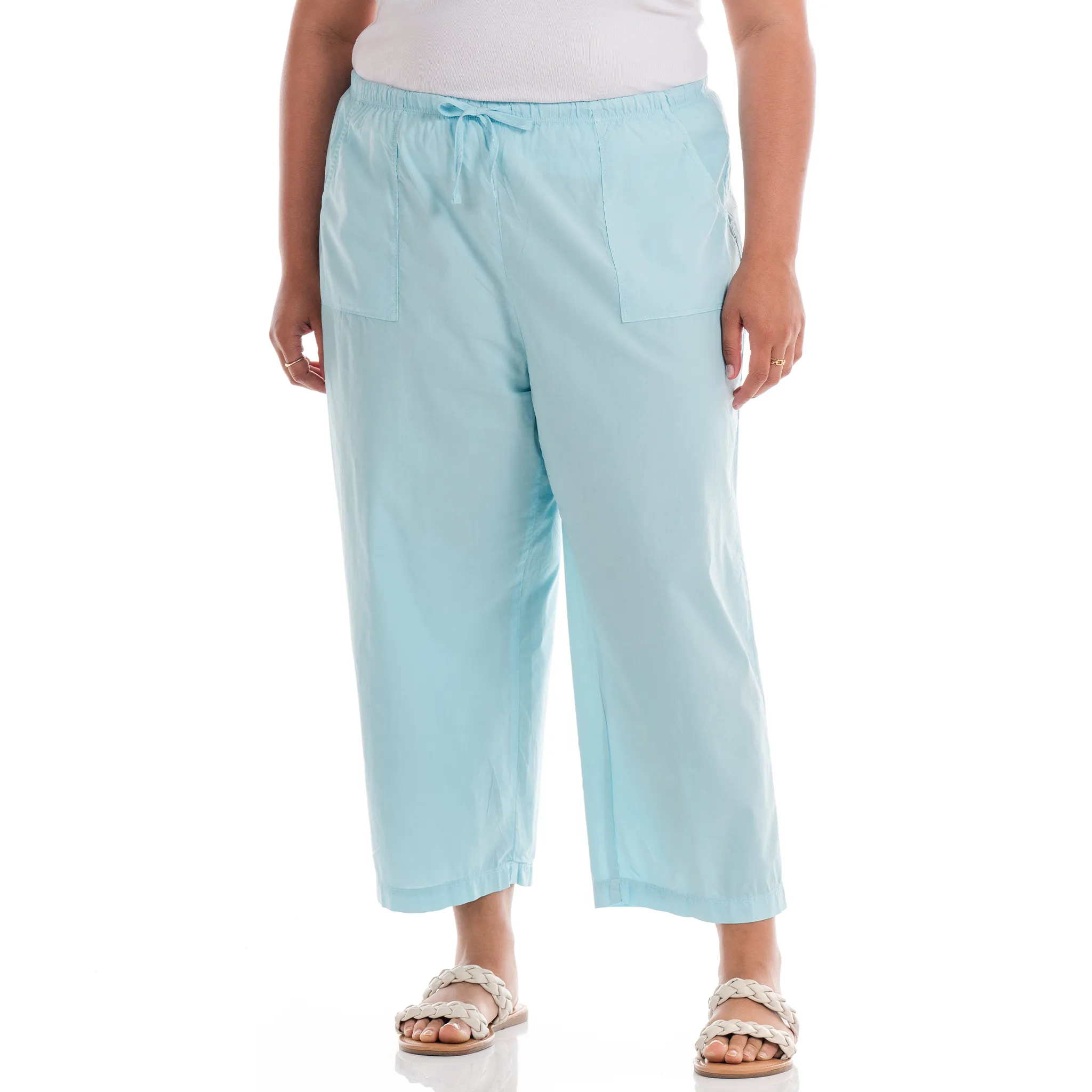 Topstitch Sheeting Capris | Plus Size Weekend Relaxed Look