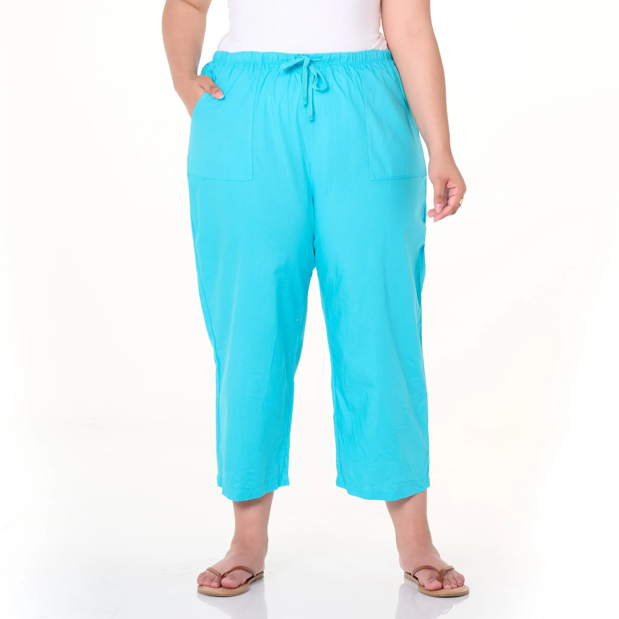 Topstitch Sheeting Capris | Plus Size Weekend Relaxed Look