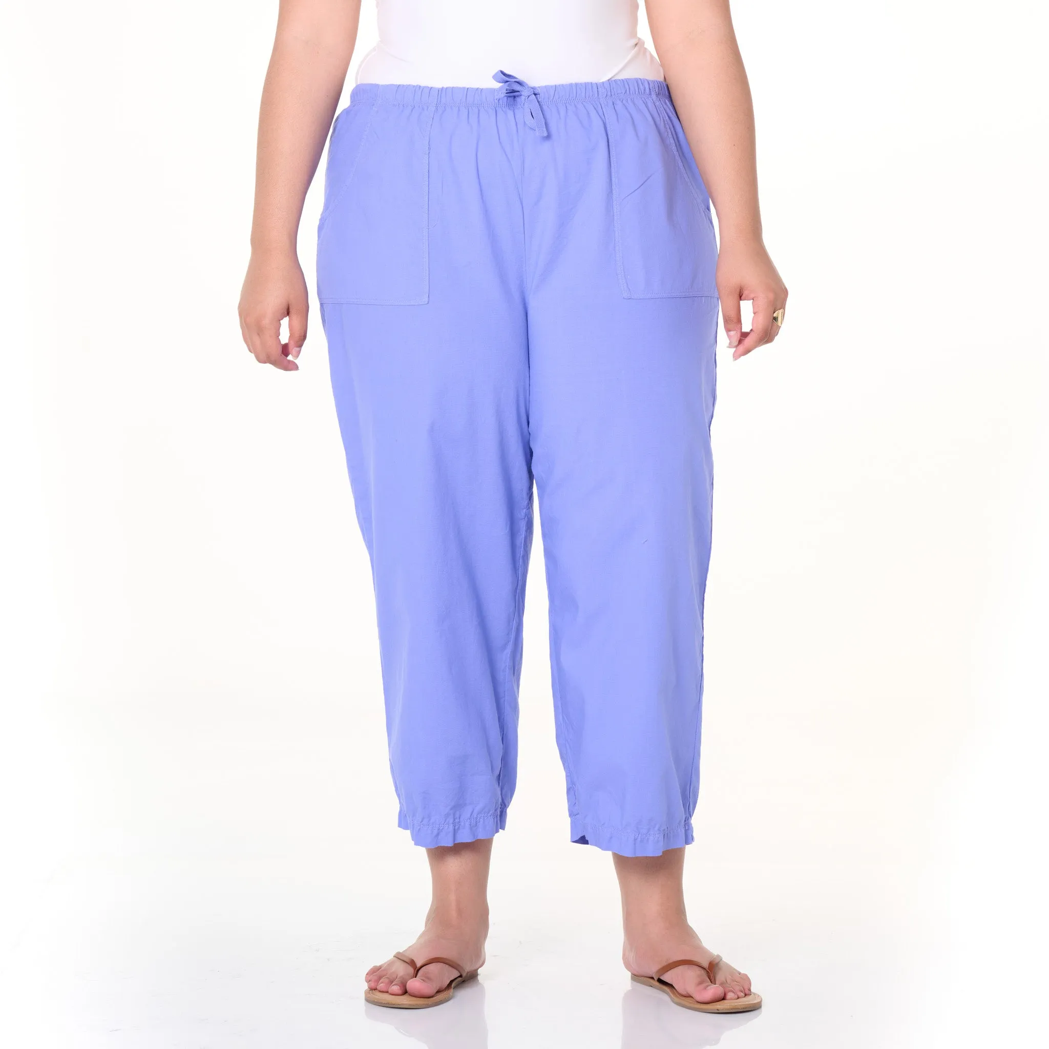 Topstitch Sheeting Capris | Plus Size Weekend Relaxed Look