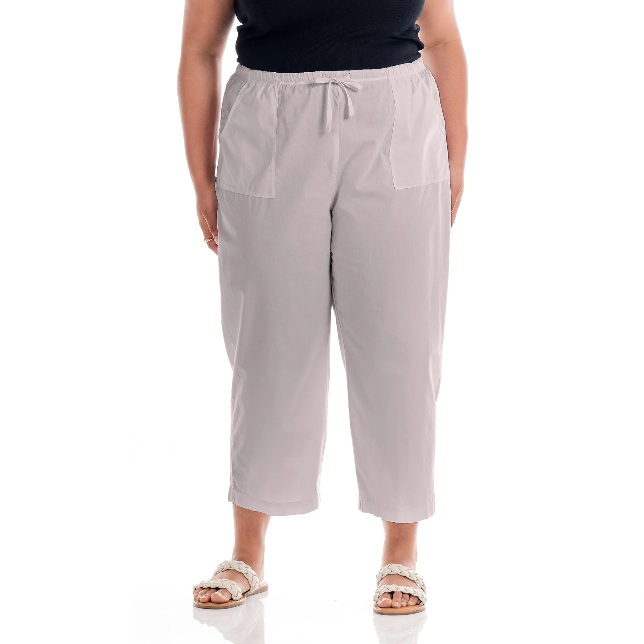 Topstitch Sheeting Capris | Plus Size Weekend Relaxed Look