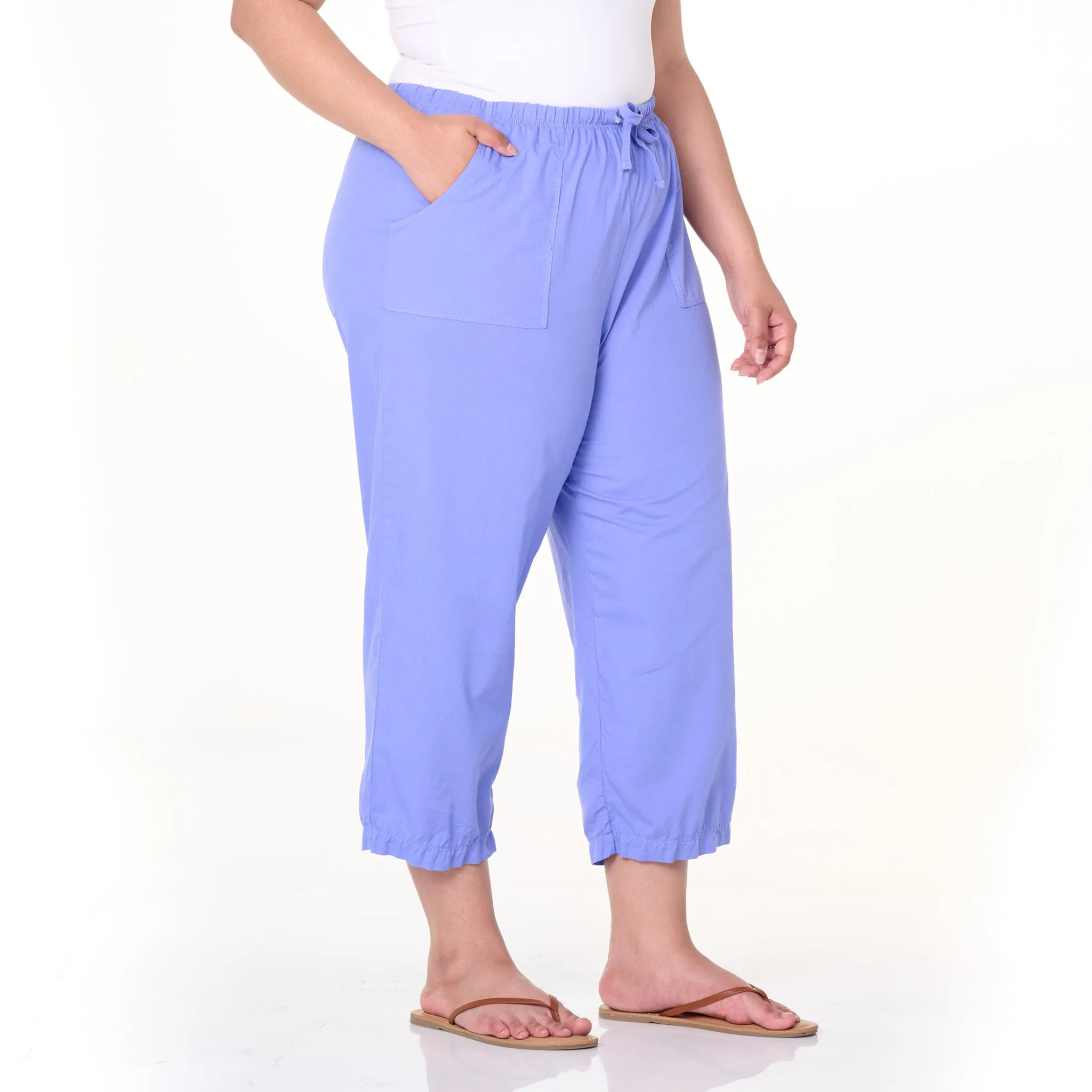 Topstitch Sheeting Capris | Plus Size Weekend Relaxed Look