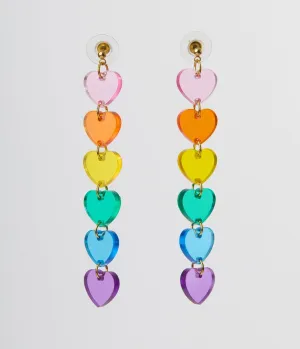 Translucent Rainbow Heart Earrings Everyday Chic