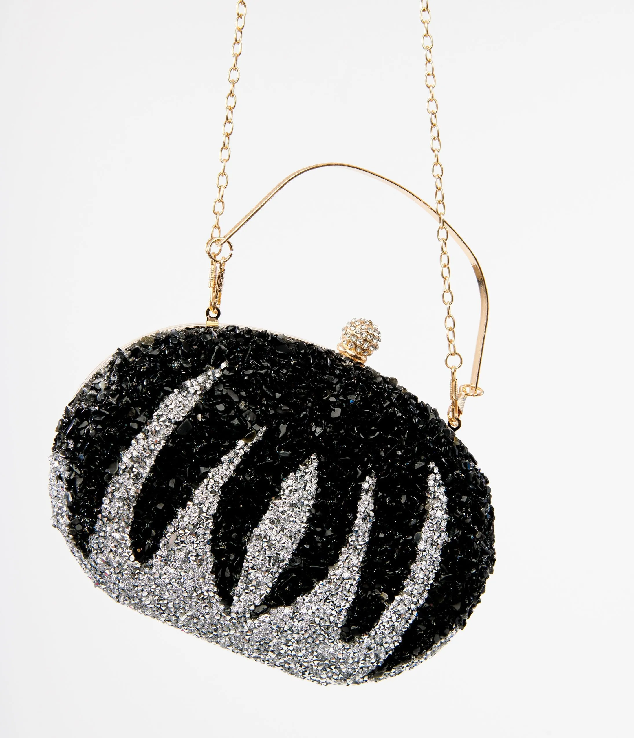Unique Vintage 1920s Black Beaded & Silver Rhinestone Spooky Clutch Purse Fun Outing