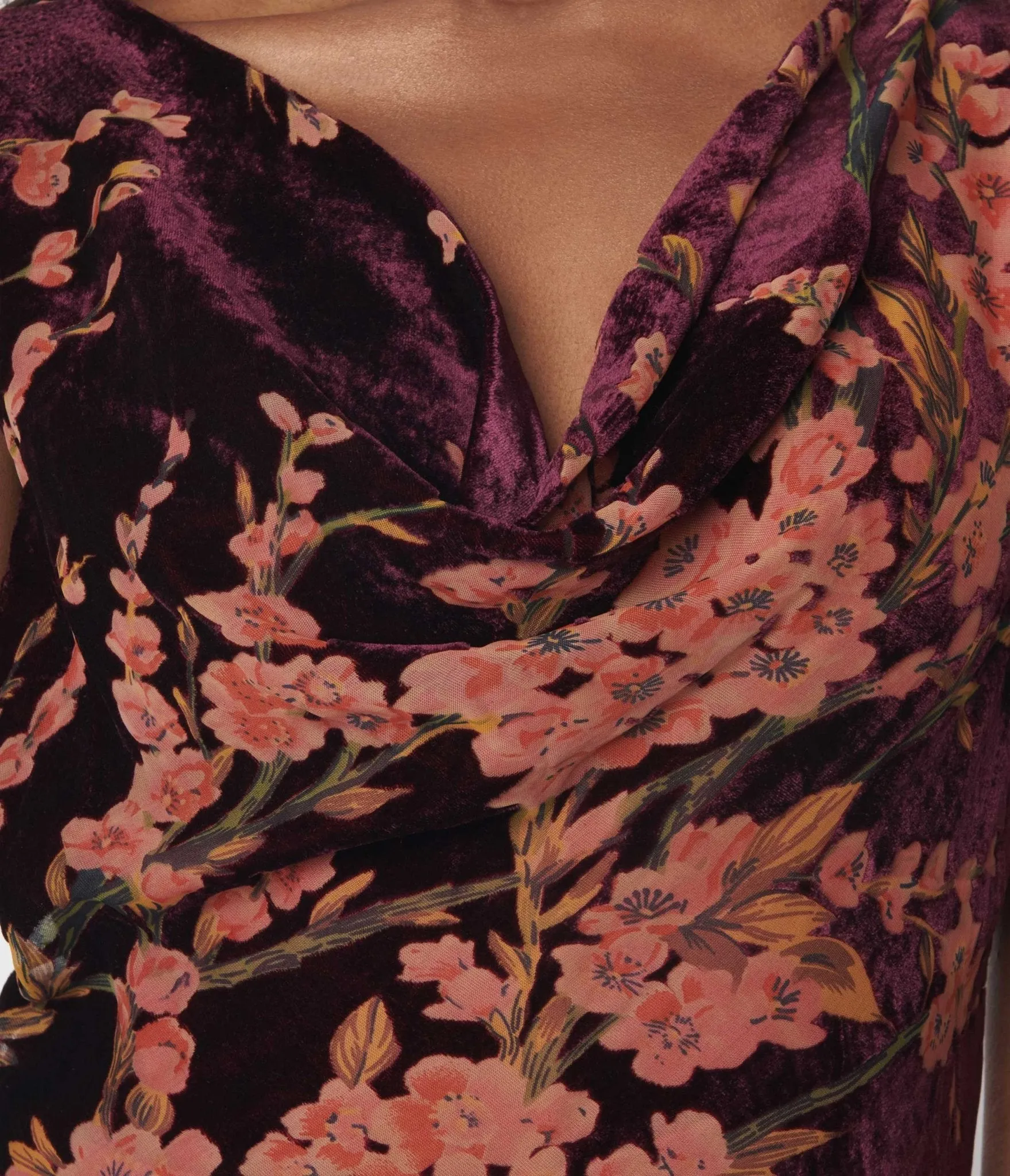 Unique Vintage 1920s Burgundy Velvet Floral Burnout Hemingway Flapper Dress Casual Everyday Look