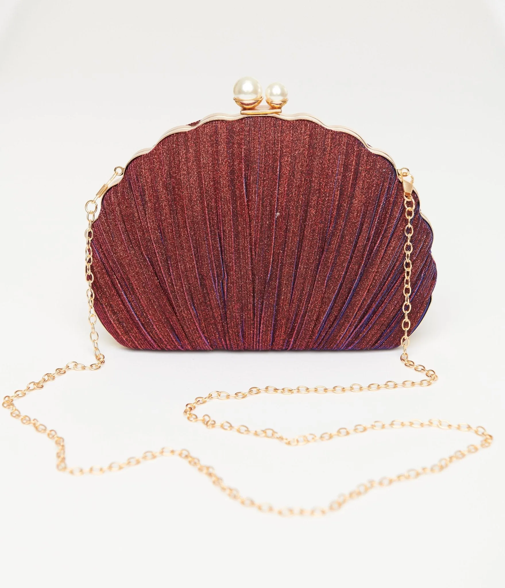 Unique Vintage 1950s Iridescent Purple Sparkle Scallop Handbag Fun Outing