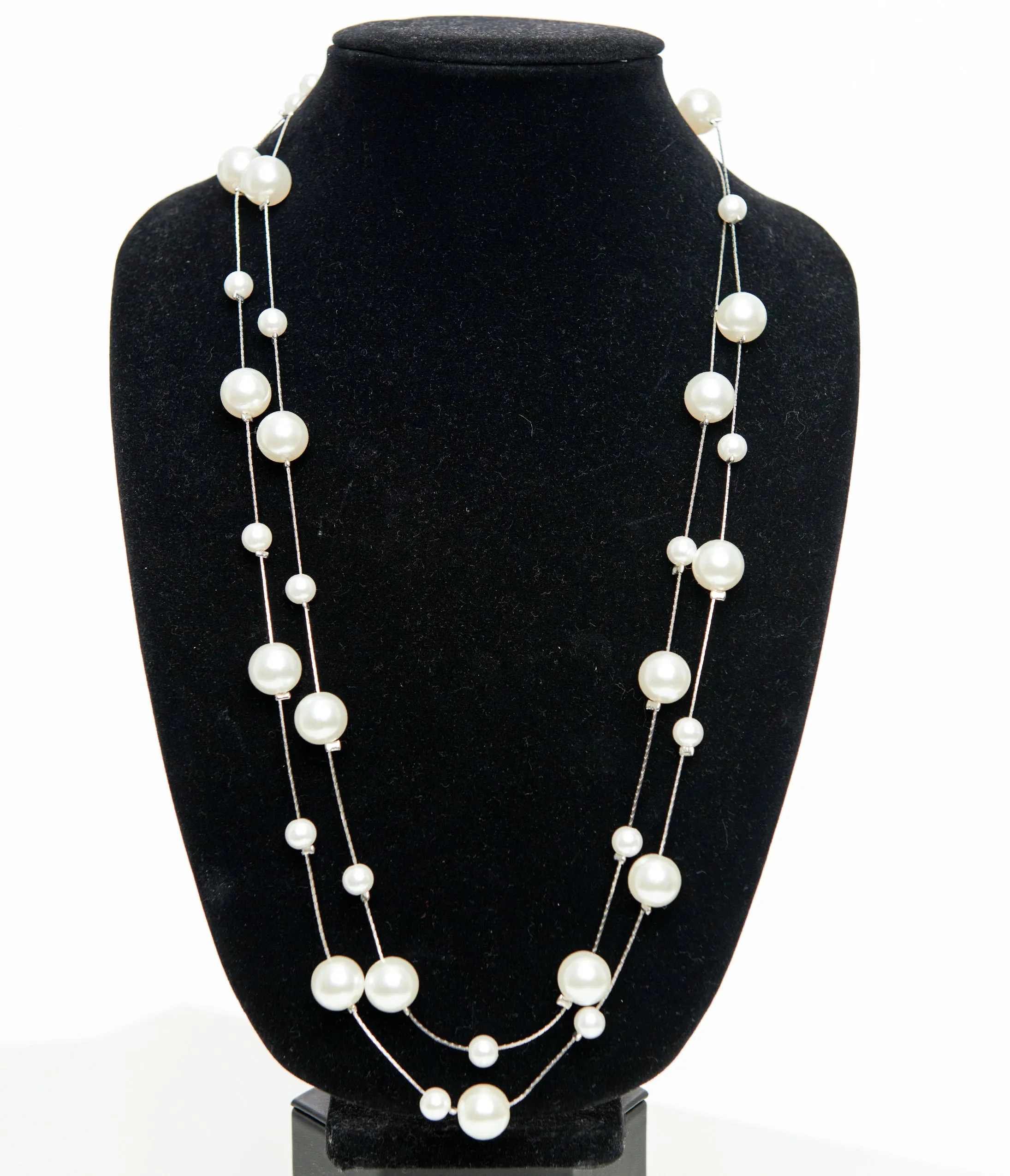 Unique Vintage 60" Long Pearl Necklace Alternative Style