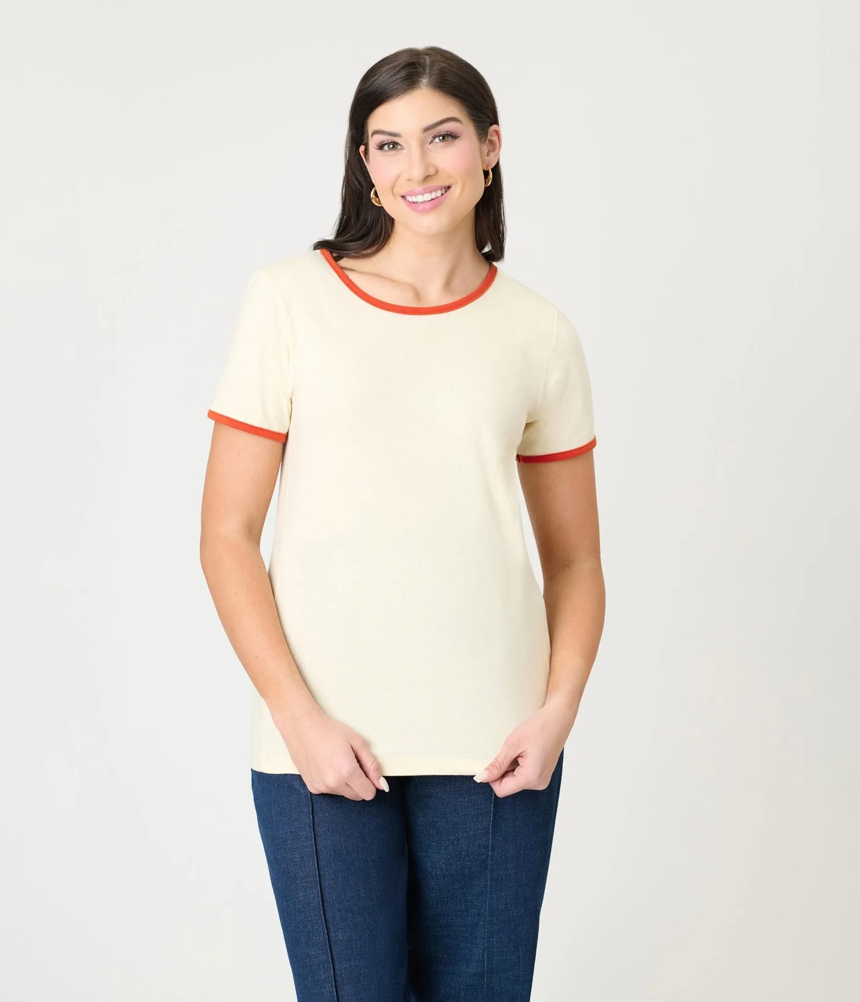 Unique Vintage Antique White & Rainbow Ringer Tee Easy Date Night