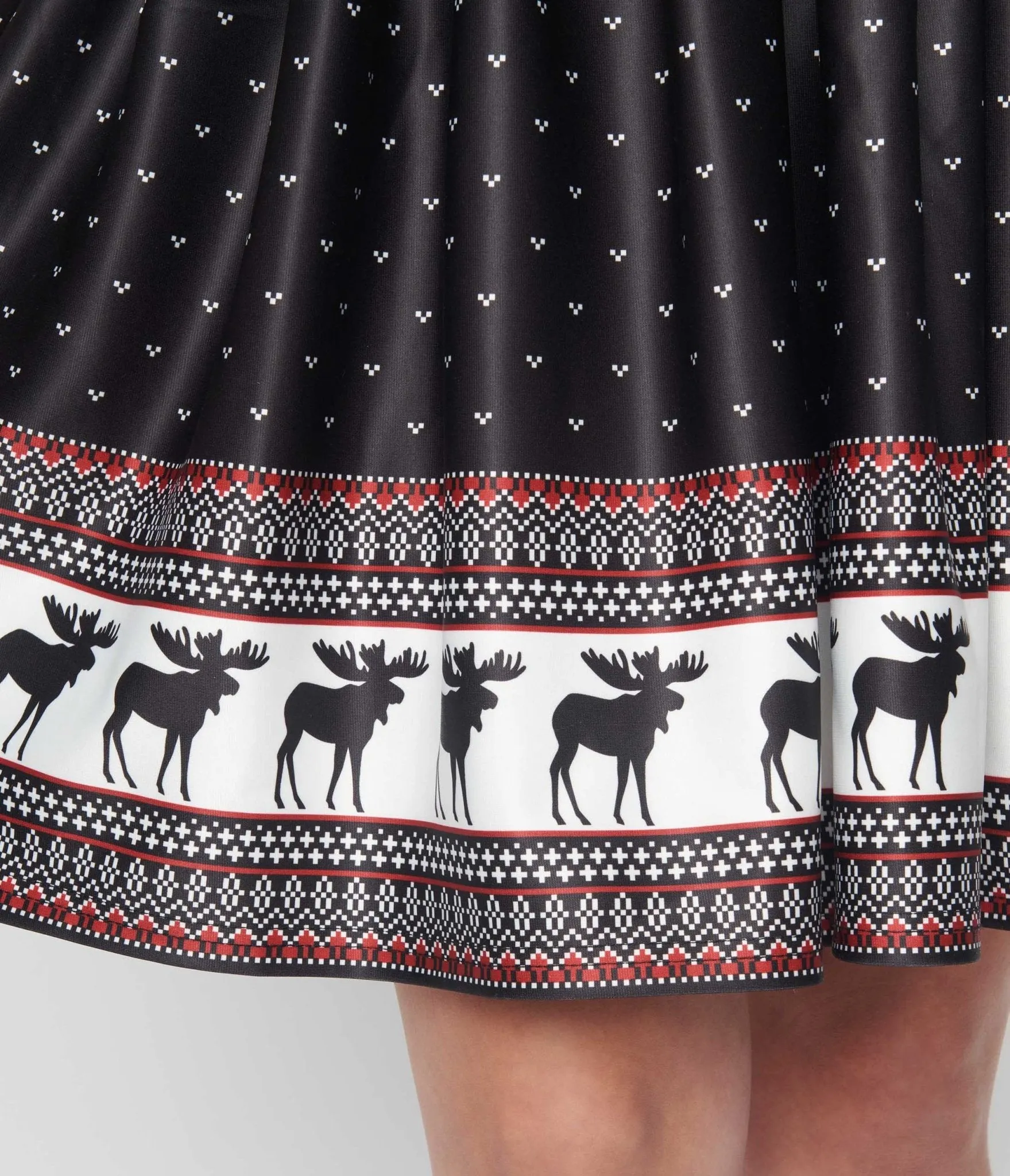 Unique Vintage Black Moose Fair Isle Stephanie Fit & Flare Dress Casual Everyday Look