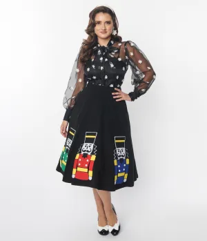 Unique Vintage Black Nutcracker Soda Shop Swing Skirt Comfortable Travel Wear
