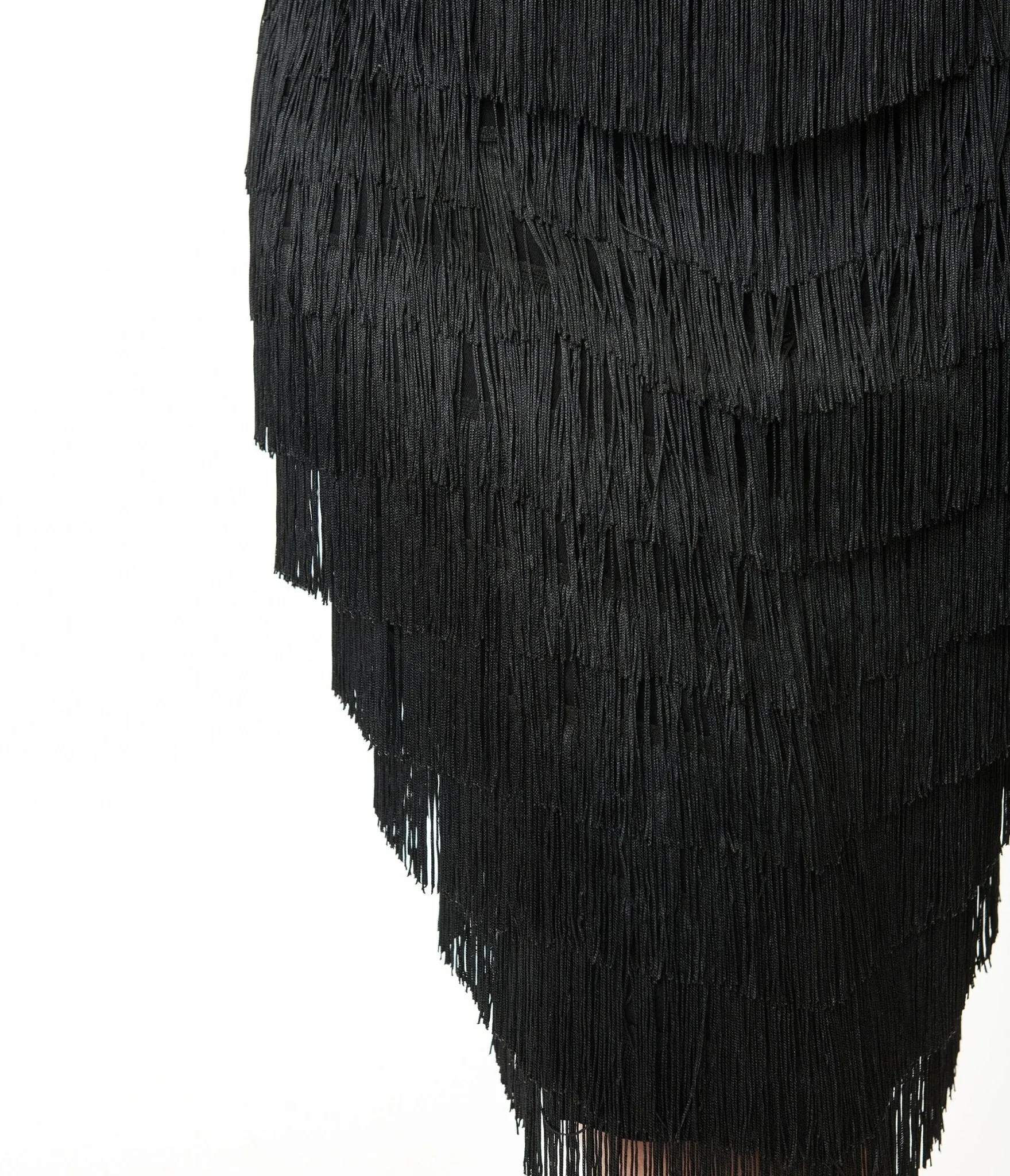 Unique Vintage Plus Size Black Chevron Fringe Pencil Dress Casual Everyday Look