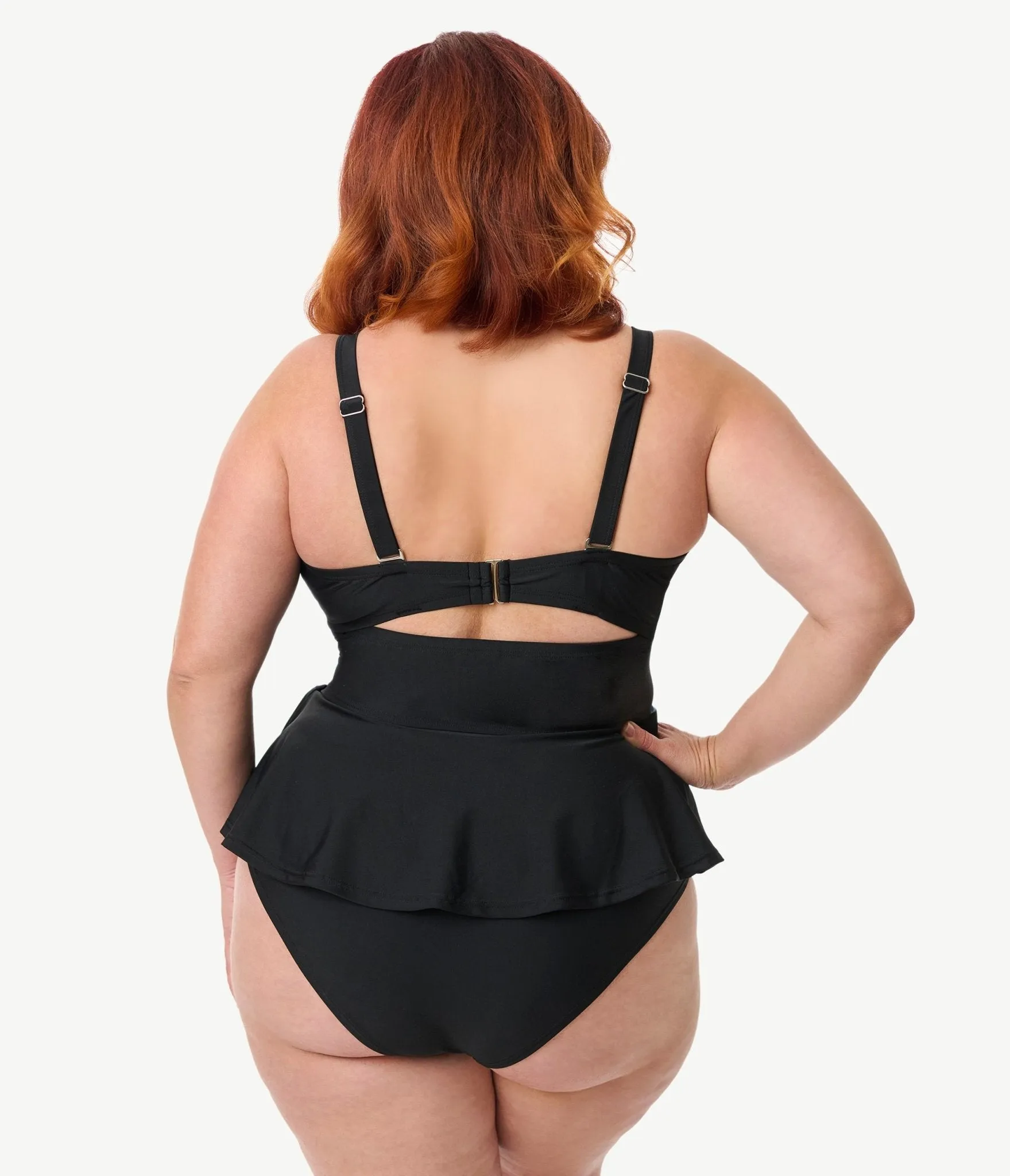 Unique Vintage Plus Size Black Daphne Swim Bottom Beach Vacation Ready