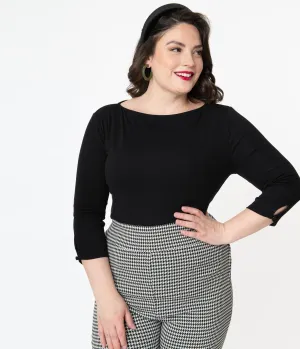 Unique Vintage Plus Size Black Gracie Top Easy Date Night