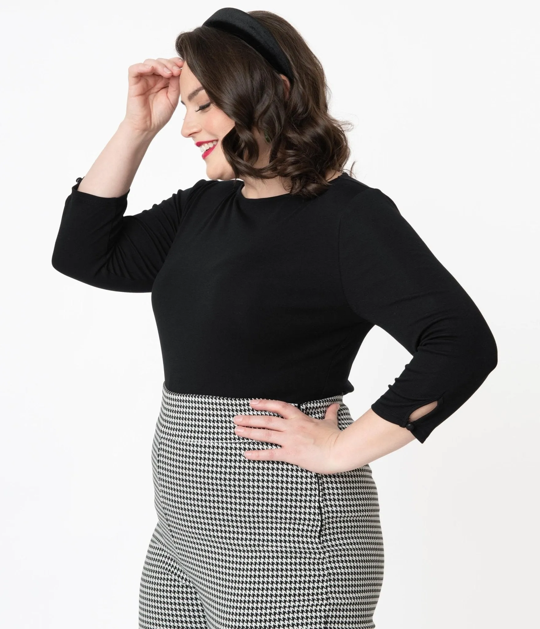 Unique Vintage Plus Size Black Gracie Top Easy Date Night