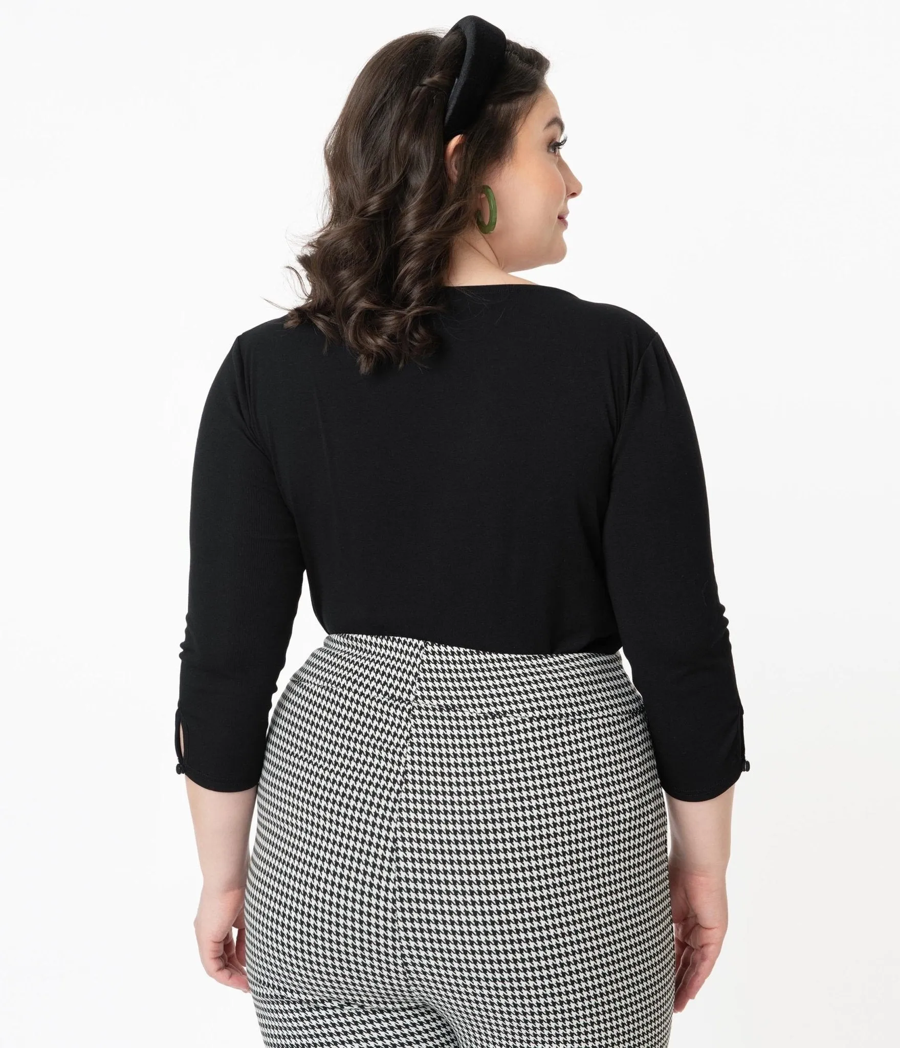 Unique Vintage Plus Size Black Gracie Top Easy Date Night