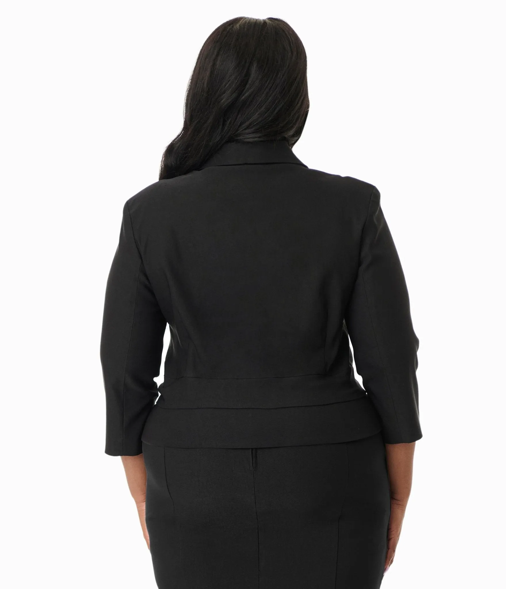Unique Vintage Plus Size Black Peplum Jacket Easy Date Night