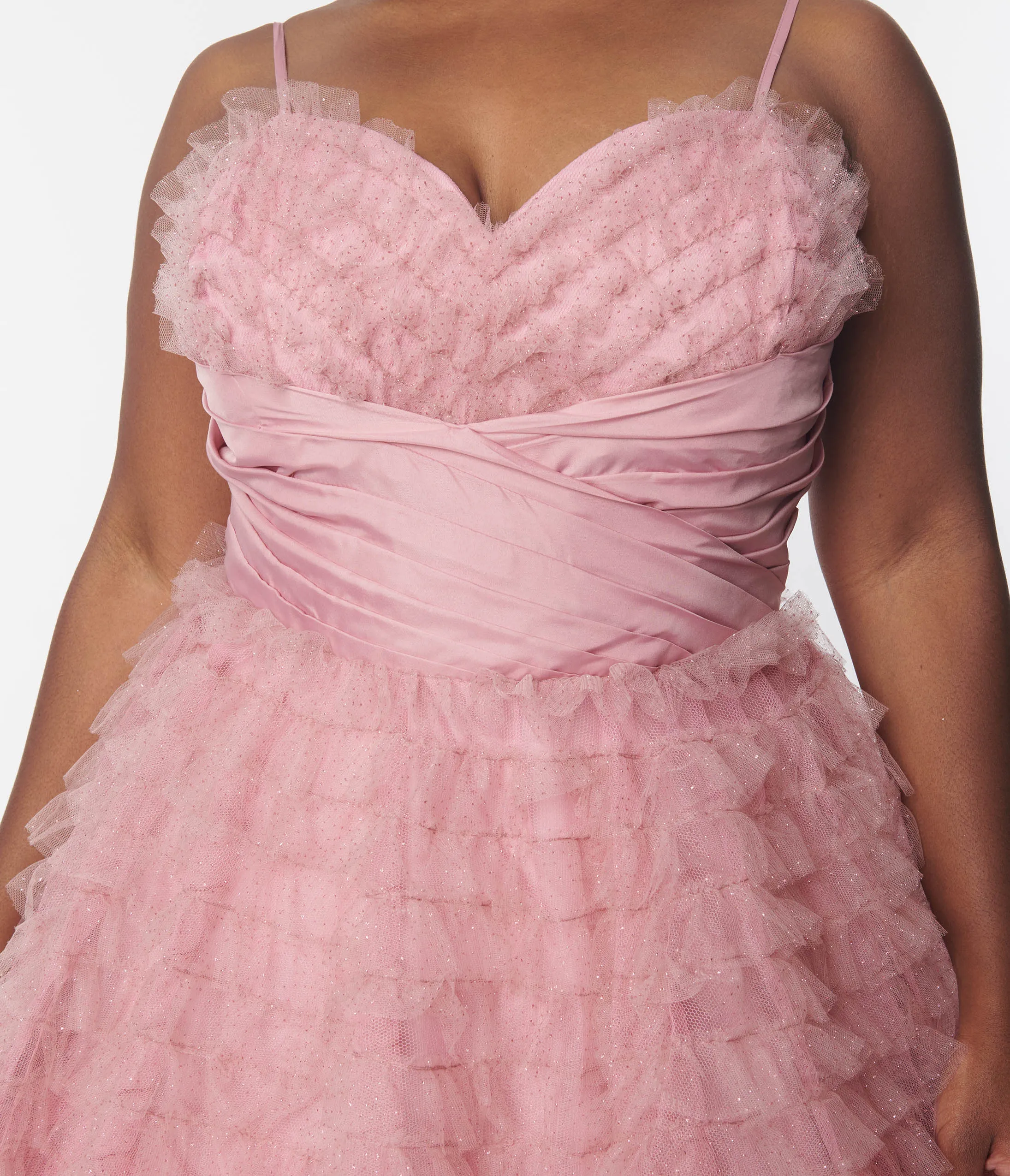 Unique Vintage Plus Size Dusty Rose Glitter Tulle Cupcake Swing Dress Casual Everyday Look