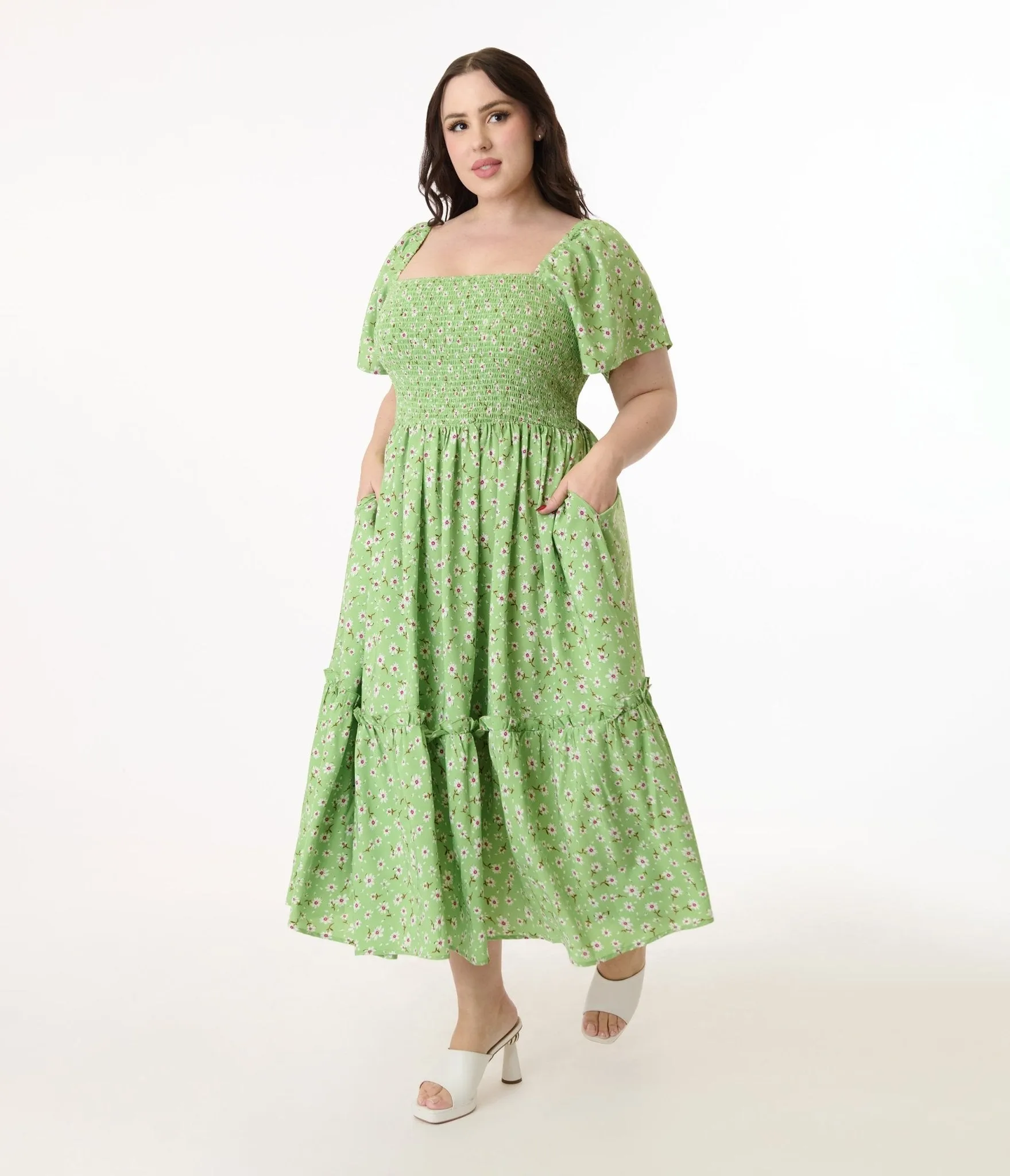 1960s,APR 25,APR25WK5,Casual,Clothing,DiaCo,Dresses,extended:276736,Faire,FLASH30JULY,Floral,Floral Dresses,Green,group:K2055-PL,Macys,Midi,Nordstrom,Plus Size,QVC,Spring 2025,Unique Vintage,UV Brand,UV Clothing