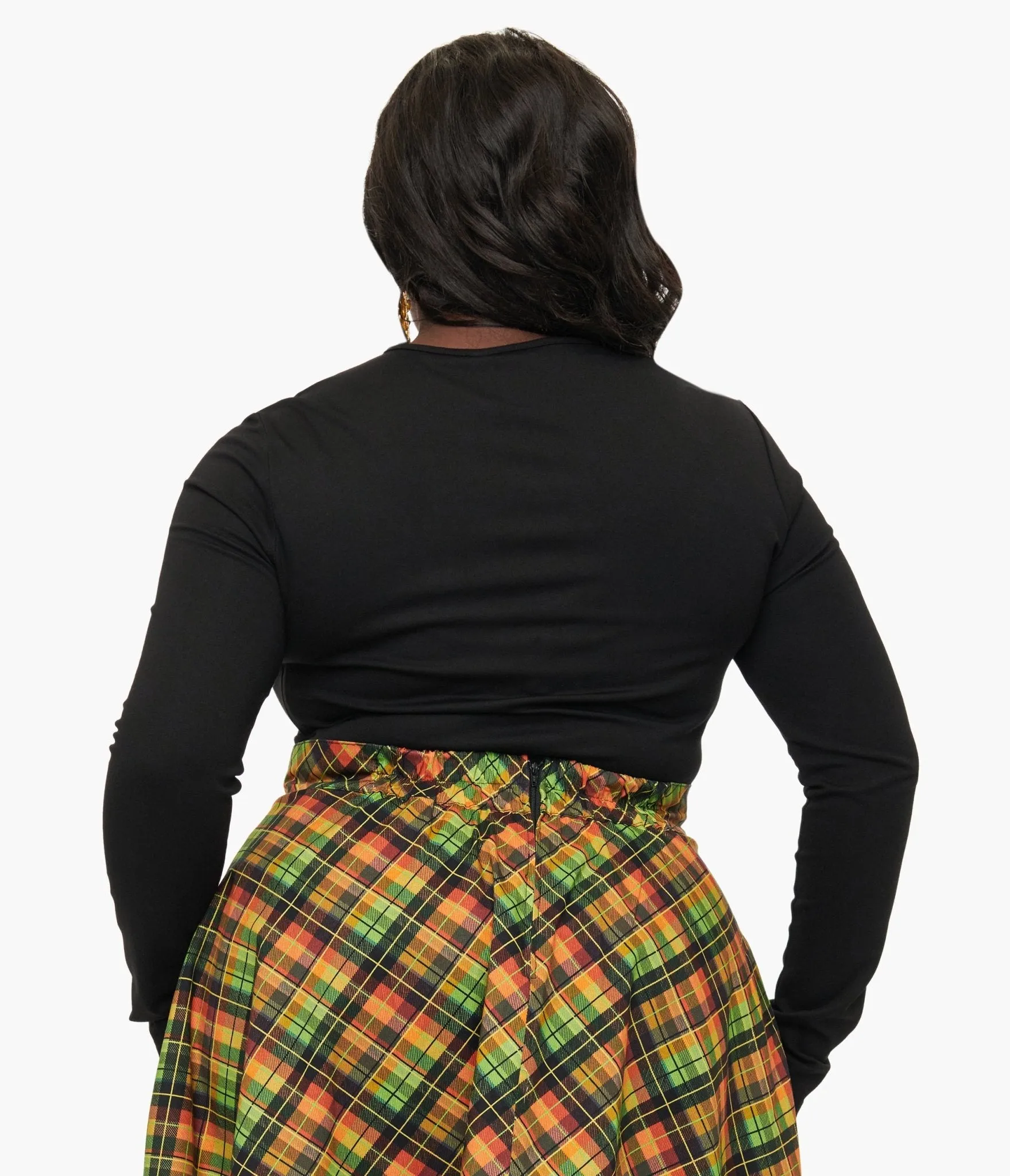 Voodoo Vixen Plus Size 1950s Black Criss Cross Keyhole Top Easy Date Night