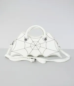 White Bat Webbed Handbag Fun Outing