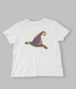 White Witch Hat Sequin Unisex Tee Easy Date Night