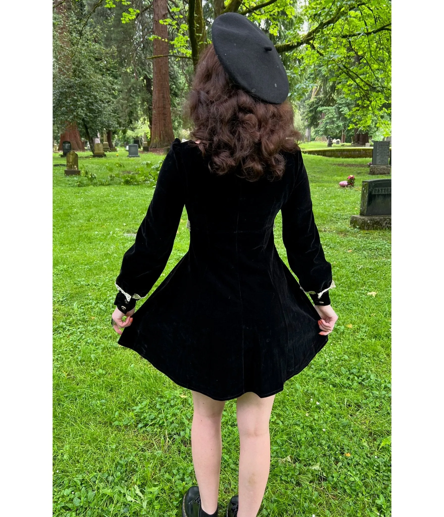 Witchwood Bags Black Sabrina Luscious Velvet Mini Dress Casual Everyday Look
