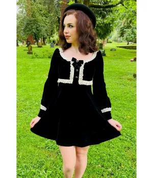 Witchwood Bags Black Sabrina Luscious Velvet Mini Dress Casual Everyday Look