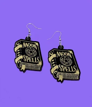 Witchy Spell Book Wooden Earrings Everyday Chic