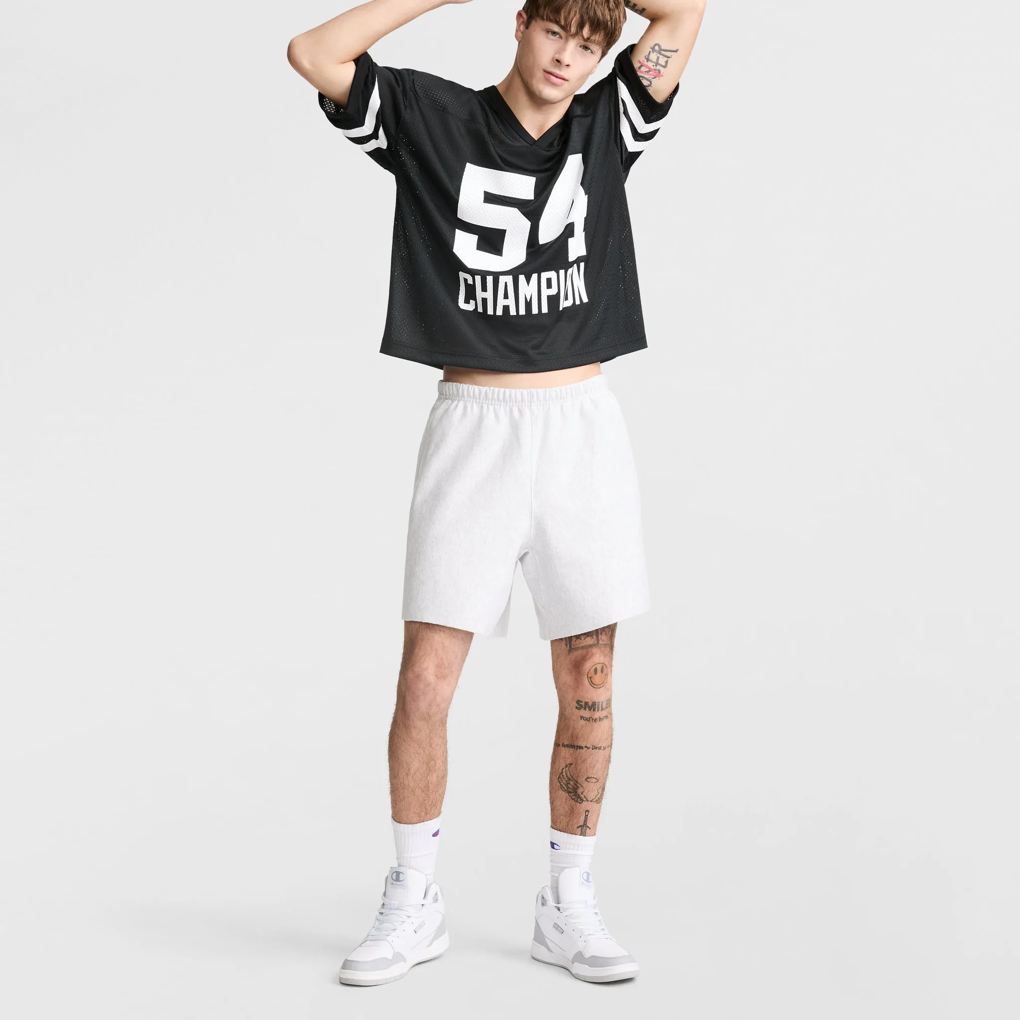 Yearbook Mesh Football Tee, V-neck Urban Street Style